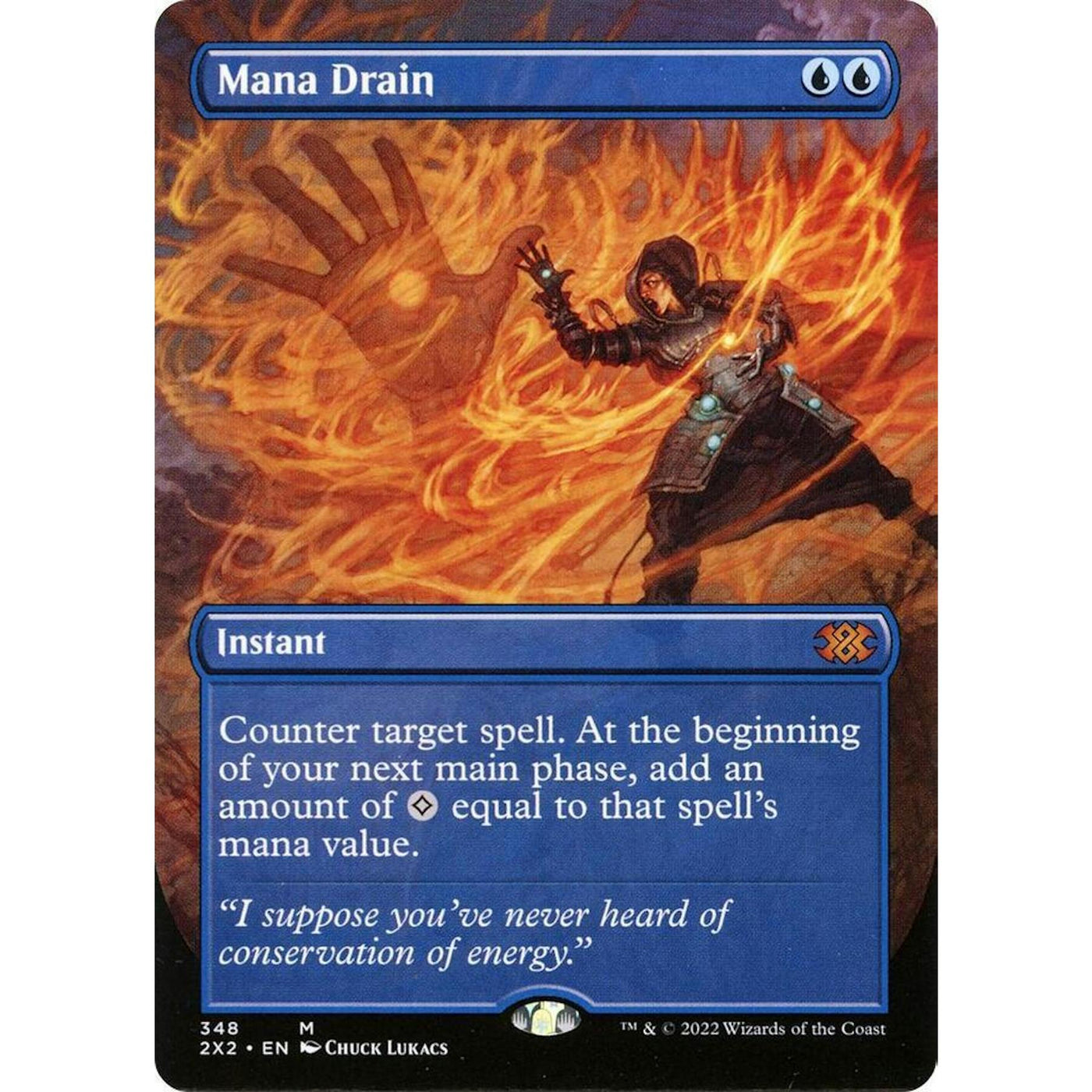 Magic the Gathering Double Masters 2022 2X2 BORDERLESS Mana Drain 348 NEAR MINT NM