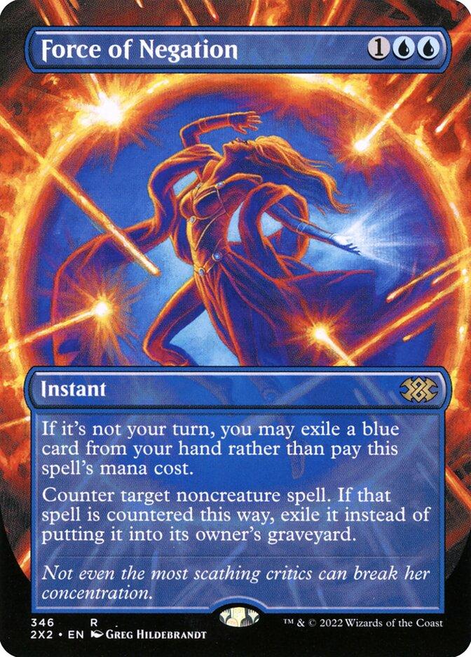 Magic the Gathering Double Masters 2022 BORDERLESS Force of Negation NEAR MINT NM
