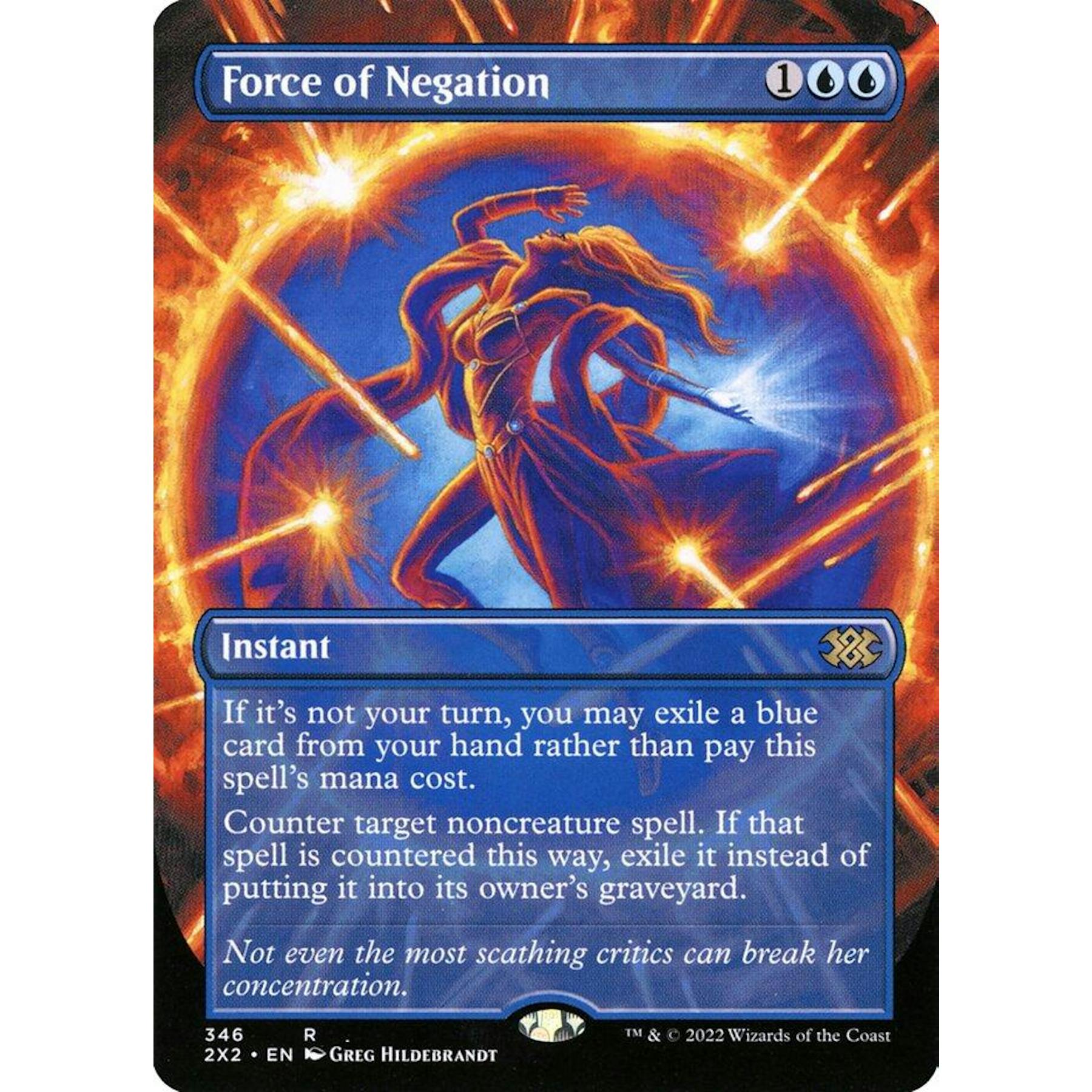 Magic the Gathering Double Masters 2022 BORDERLESS Force of Negation NEAR MINT NM