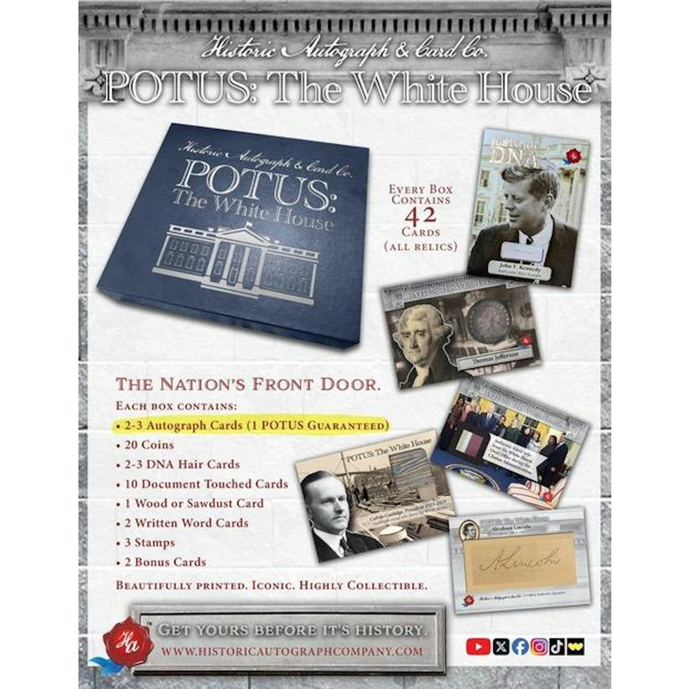 2025 Historic Autographs POTUS: The White House Premium 3-Box Case