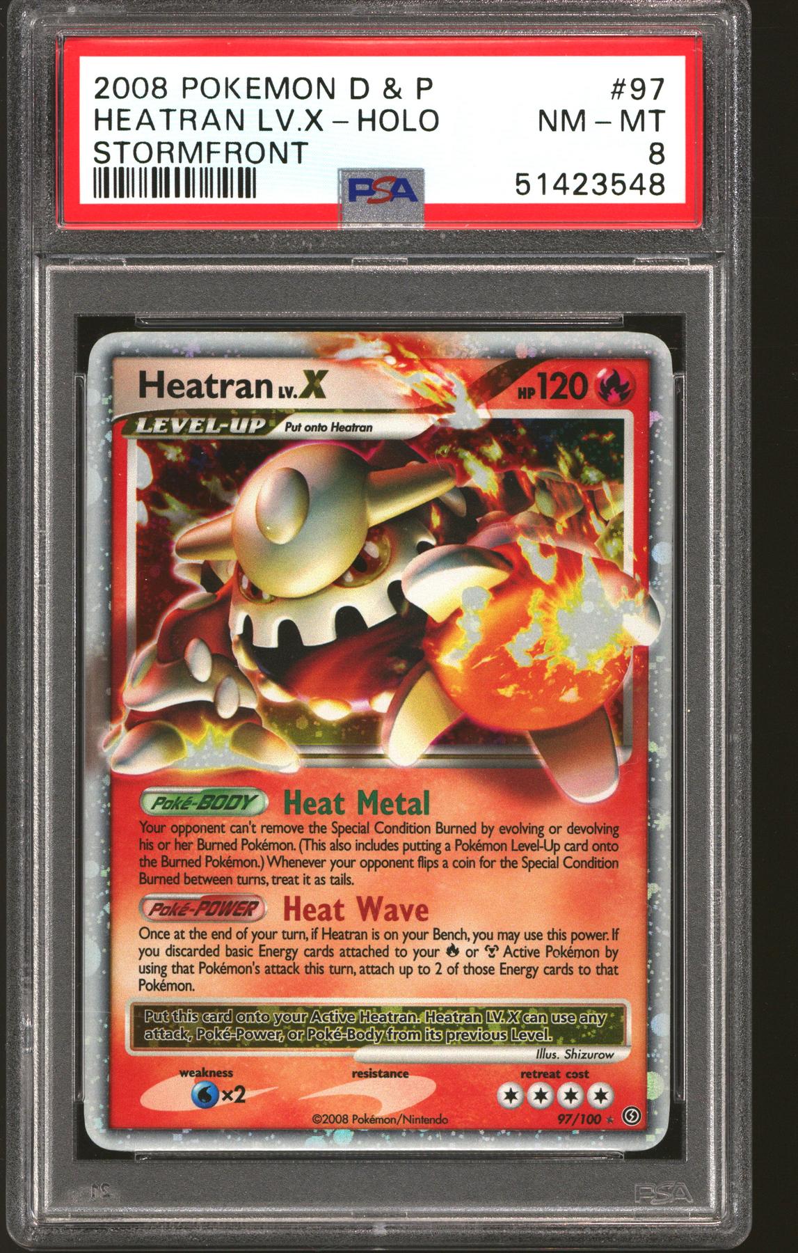 Pokemon D&P Stormfront Heatran LV.X 97/100 PSA 8