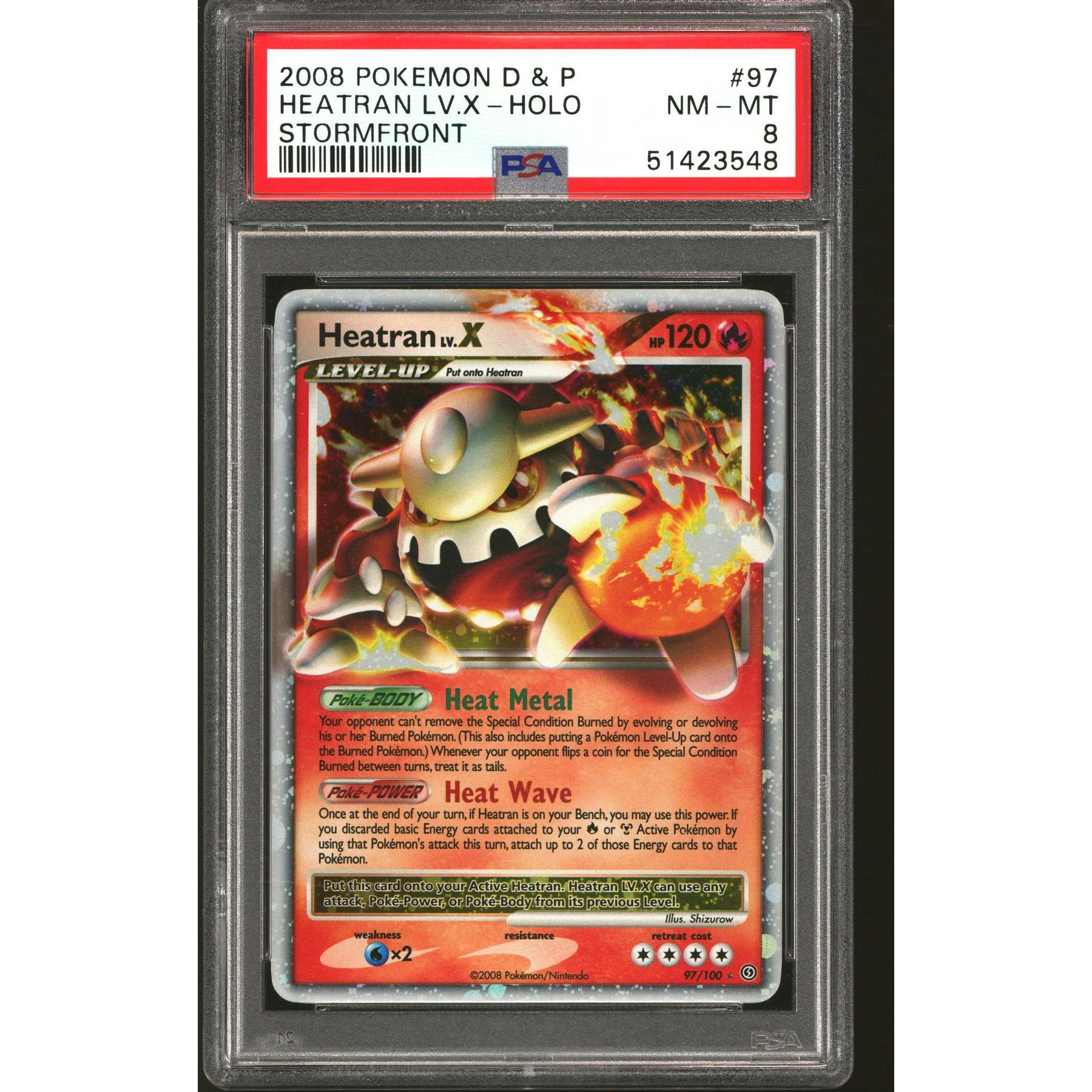 Pokemon D&P Stormfront Heatran LV.X 97/100 PSA 8