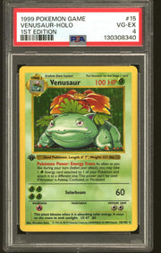 Pokemon Base Set 1st Edition Shadowless Venusaur 15/102 PSA 4