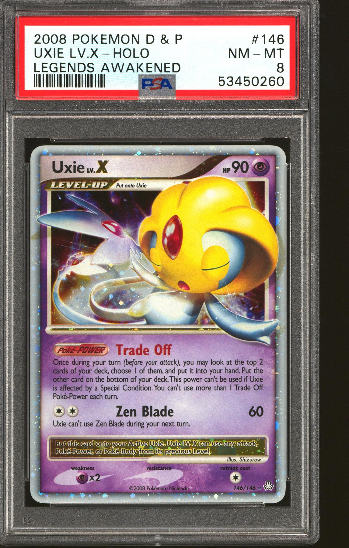 Pokemon D&P Legends Awakened Uxie Lv.X 146/146 PSA 8