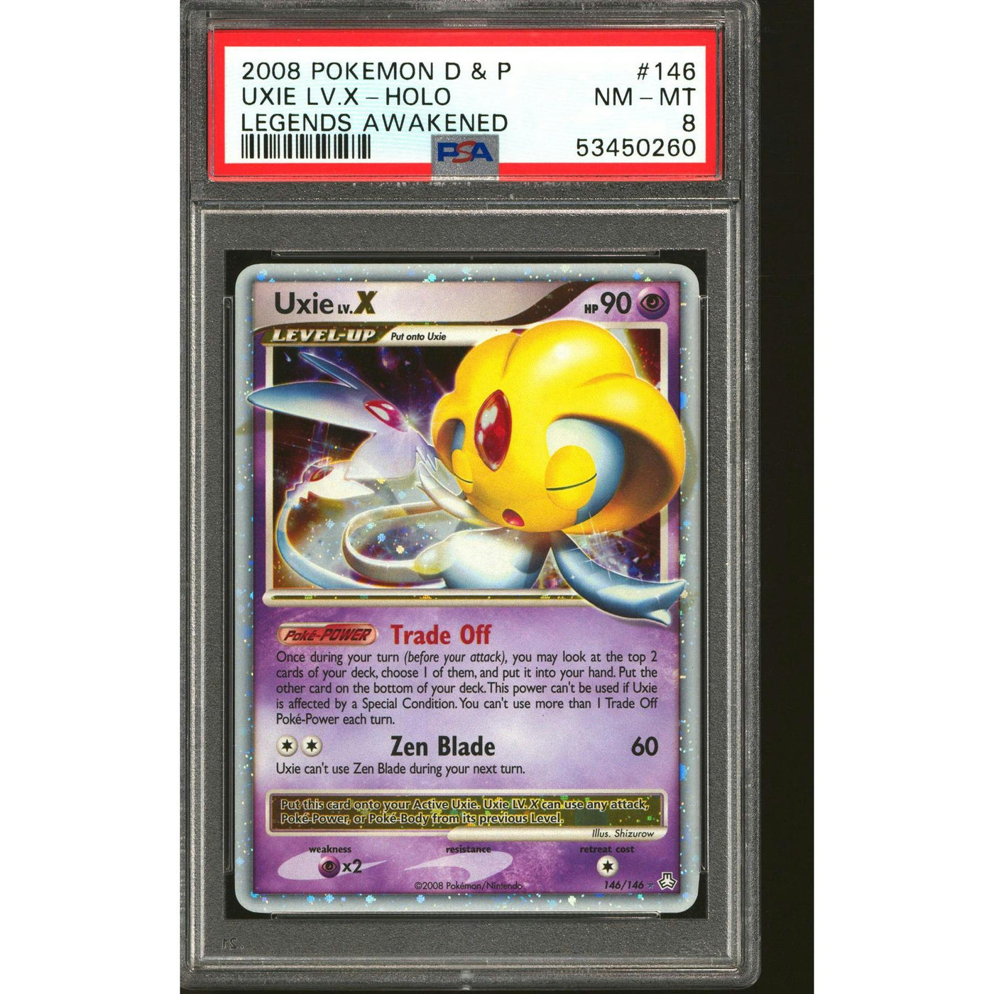 Pokemon D&P Legends Awakened Uxie Lv.X 146/146 PSA 8