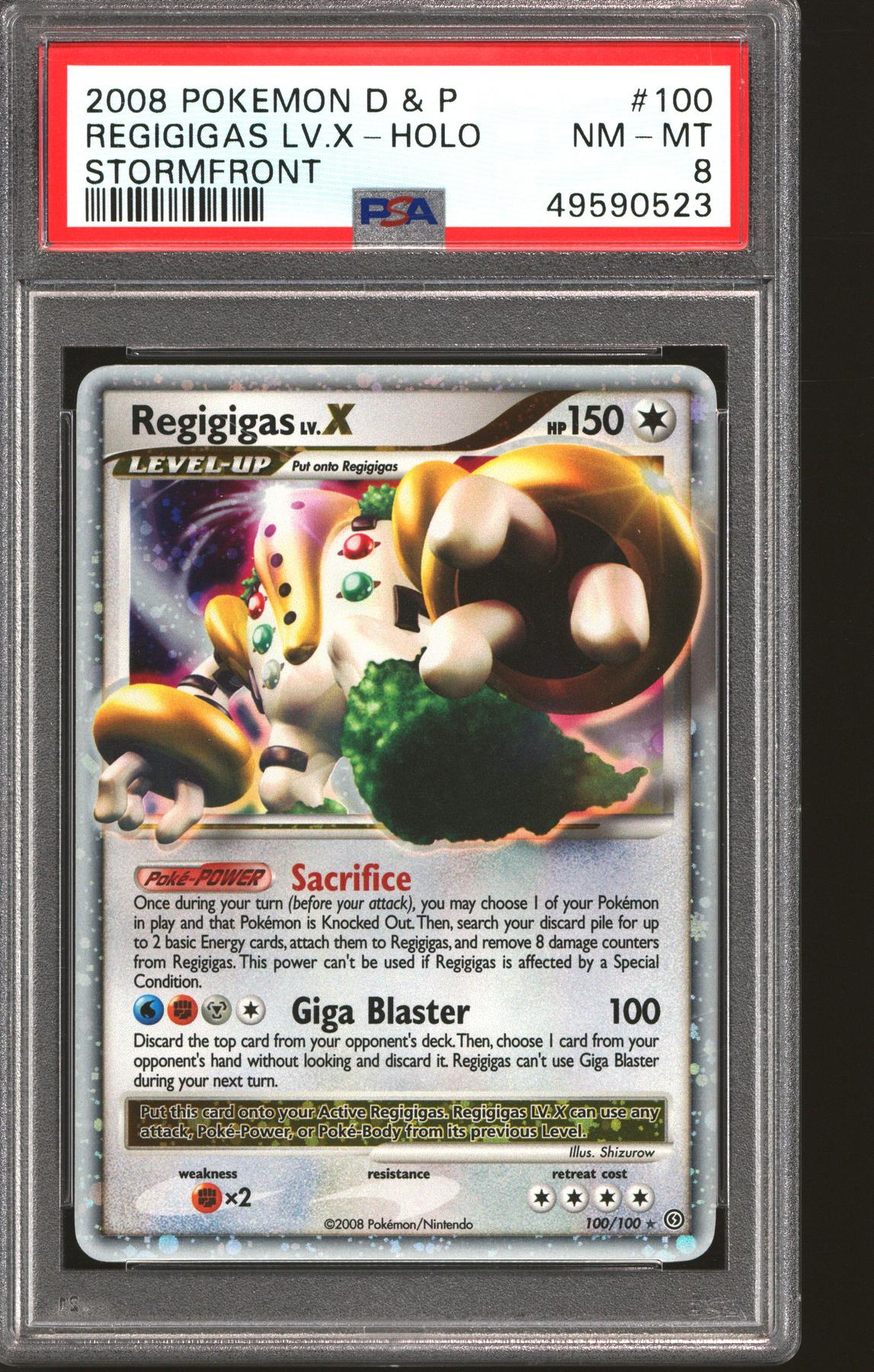 Pokemon D&P Stormfront Regigias LV.X 100/100 PSA 8