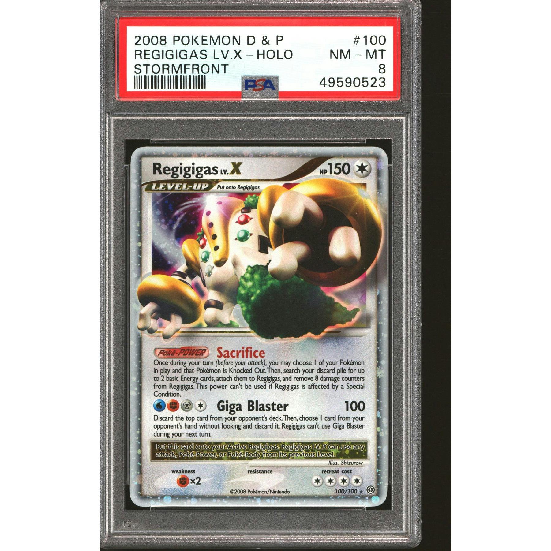 Pokemon D&P Stormfront Regigias LV.X 100/100 PSA 8