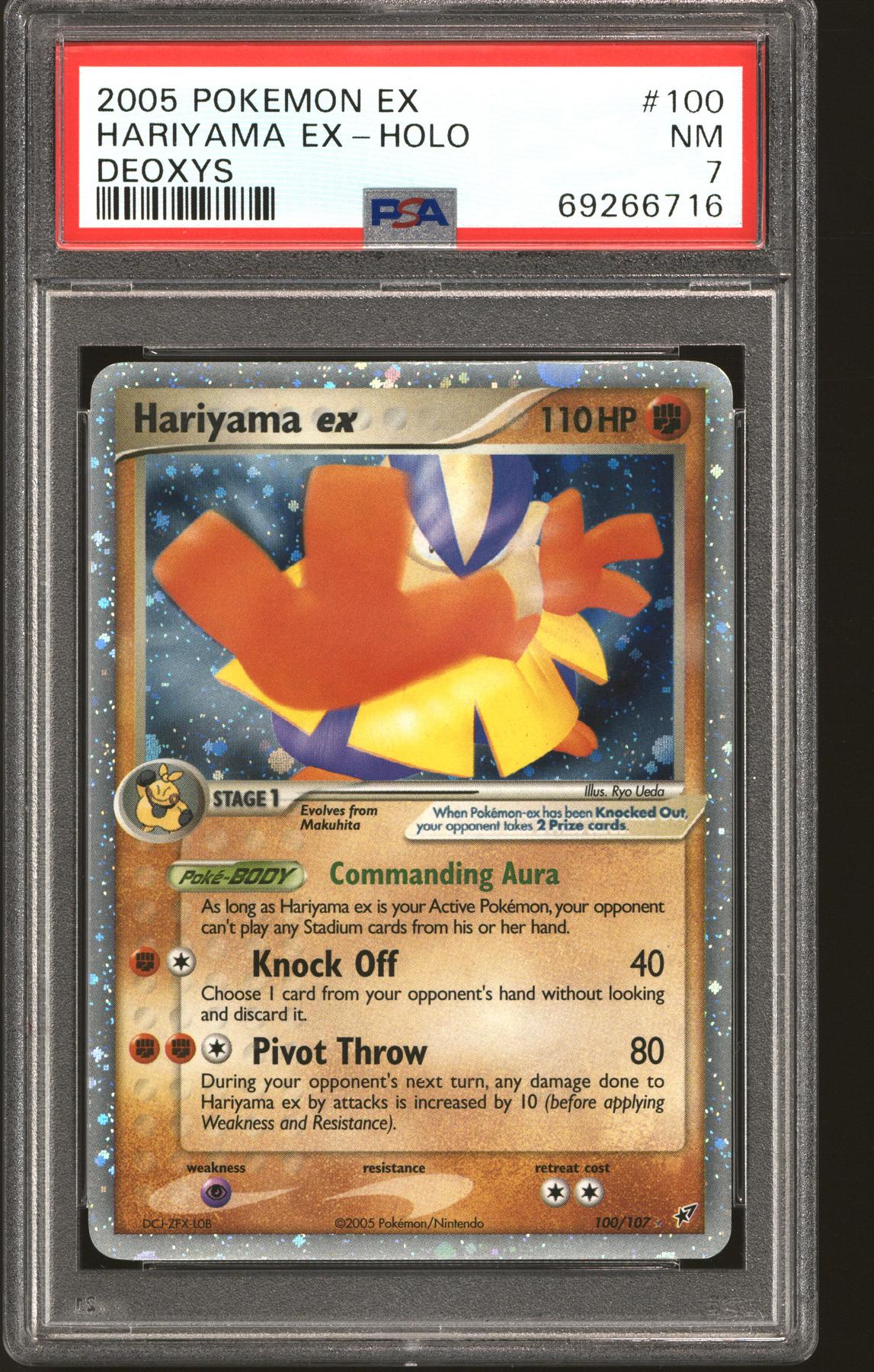 Pokemon EX Deoxys Hariyama ex 100/107 PSA 7