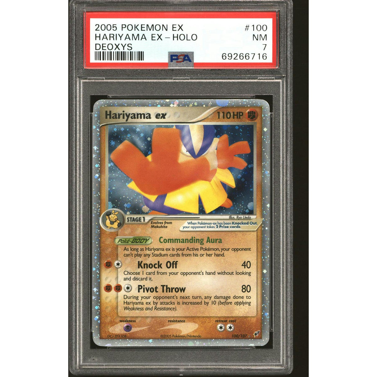 Pokemon EX Deoxys Hariyama ex 100/107 PSA 7