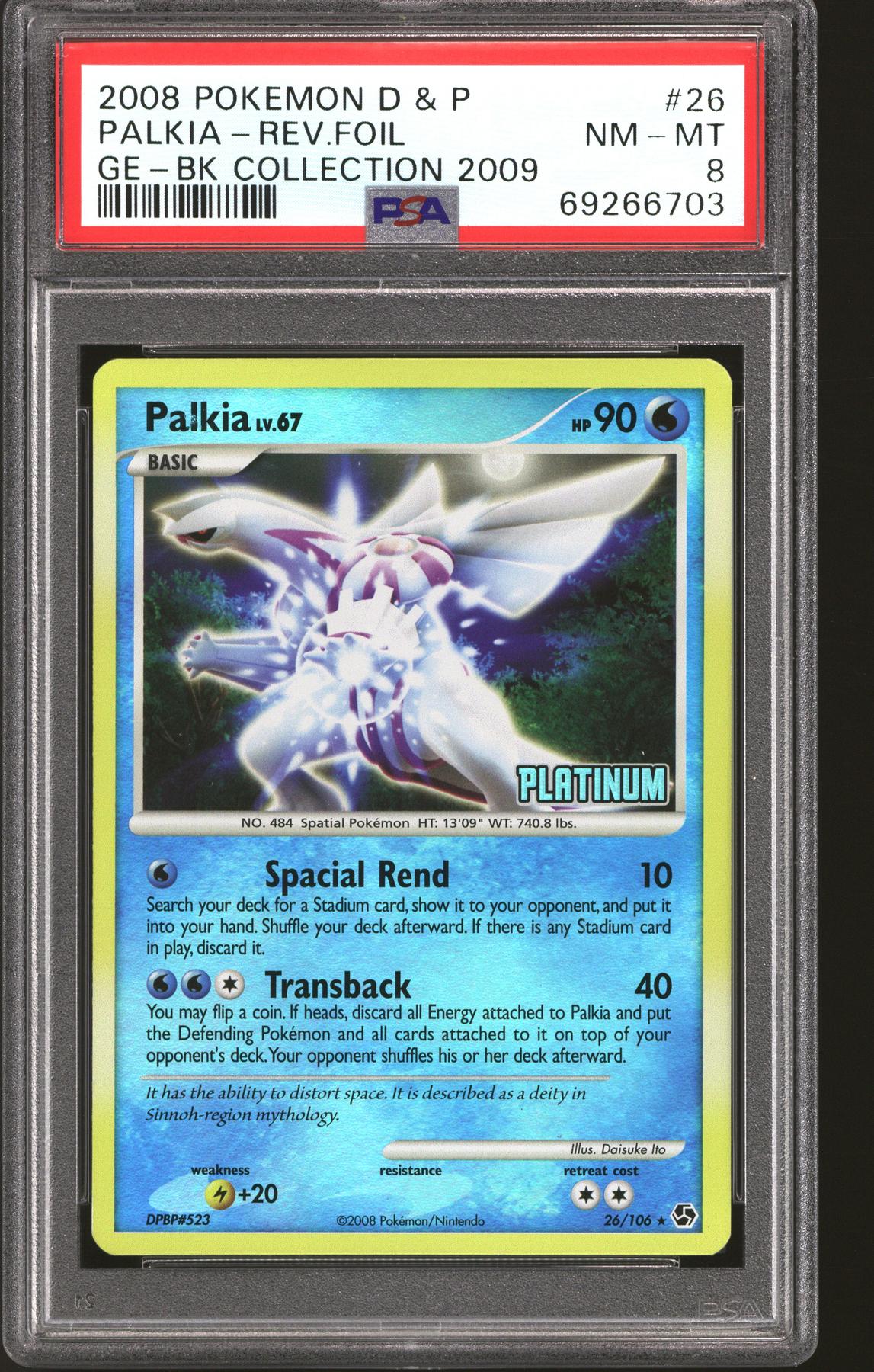 Pokemon Burger King Platinum Promo Reverse Holo Foil Palkia 26/106 PSA 8