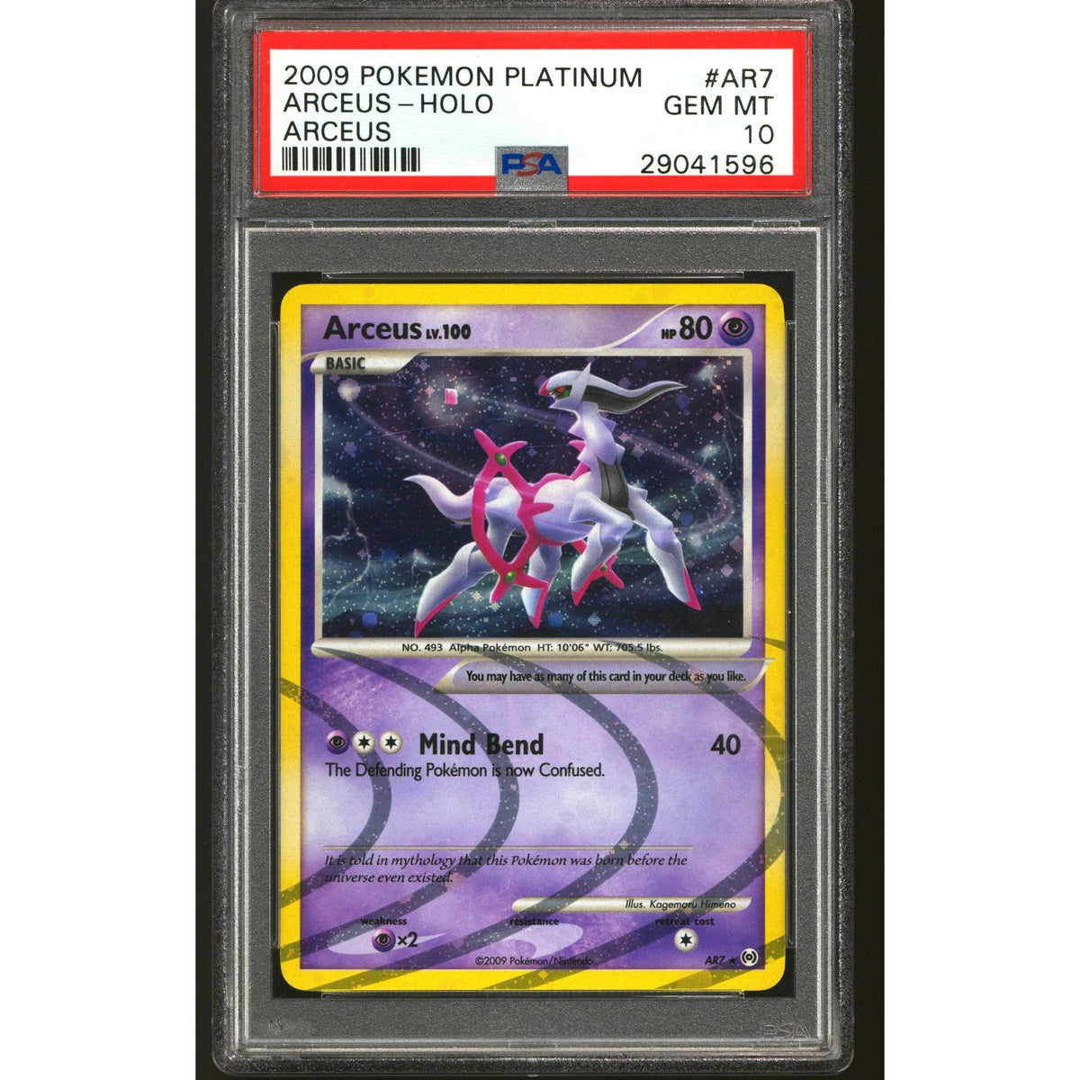 Pokemon Platinum Arceus Ar7 Psychic Type PSA 10 GEM MINT POP 22