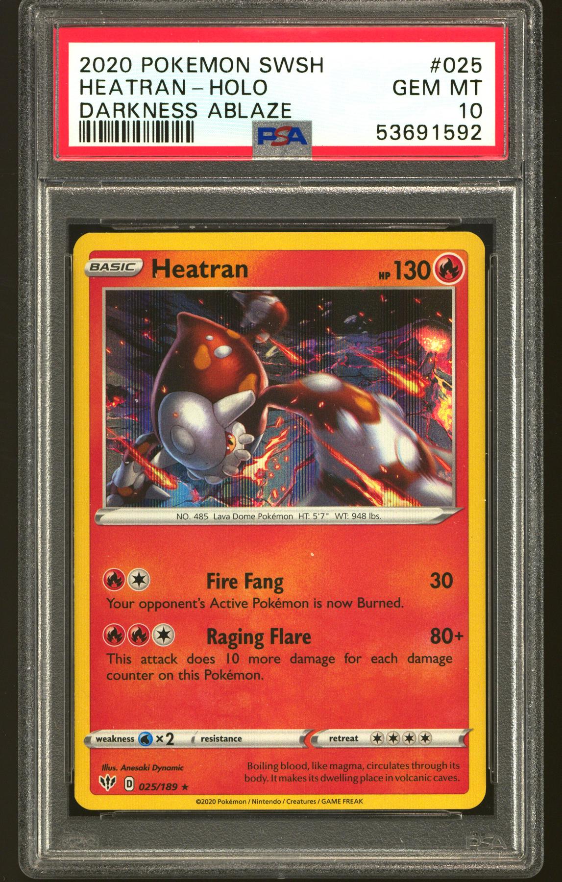 Pokemon Darkness Ablaze Heatran 025/189 PSA 10 GEM MINT