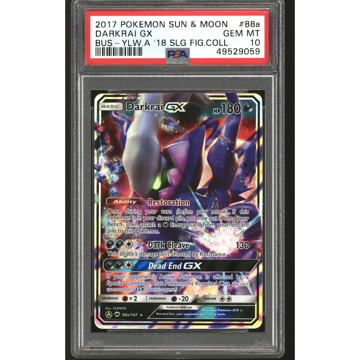 Pokemon Figure Collection Promo Darkrai GX 88a/147 PSA 10 GEM MINT POP 79