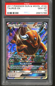 Pokemon Sun & Moon Base Tauros GX 100/149 PSA 10 GEM MINT