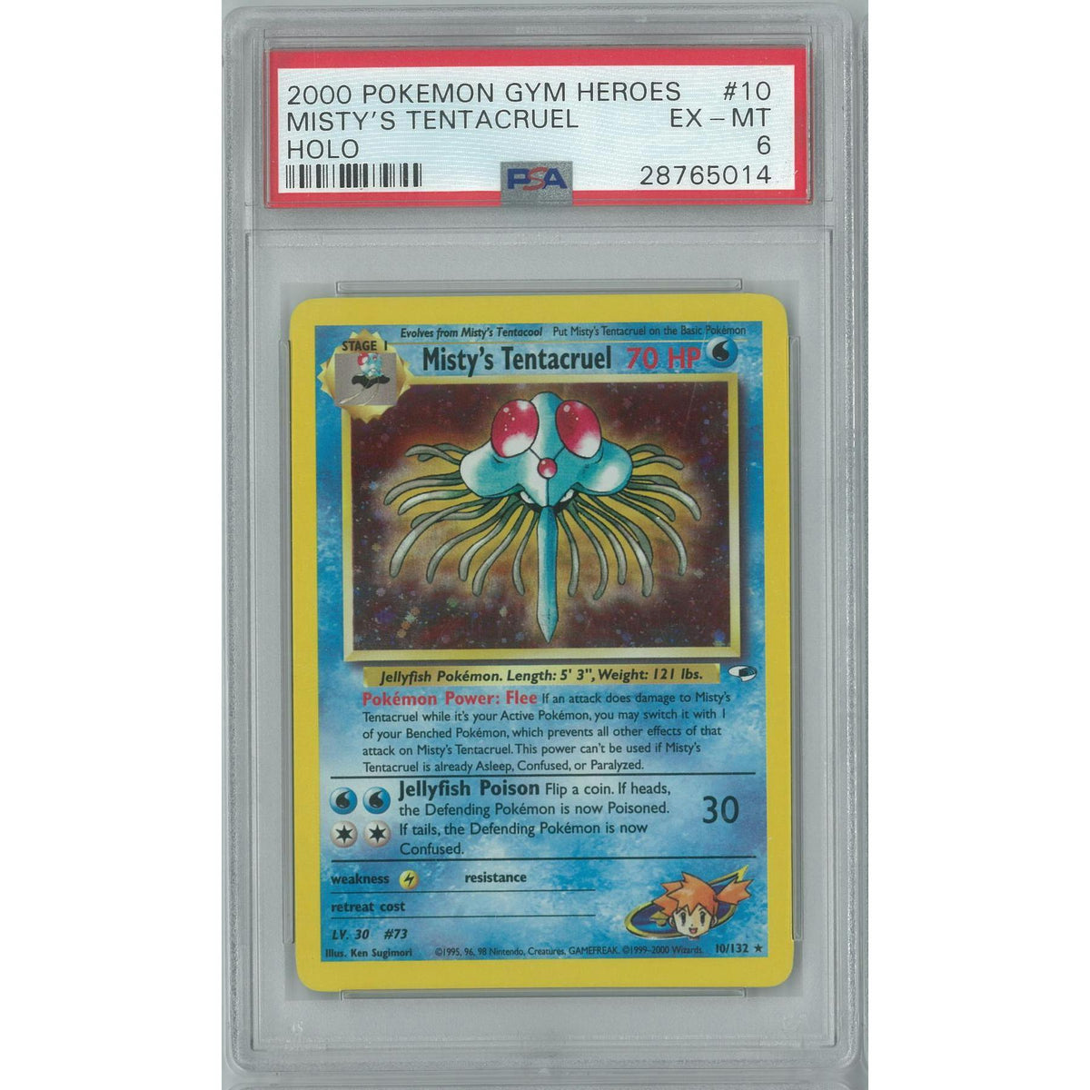 Pokemon Gym Heroes Misty's Tentacruel 10/132 PSA 6