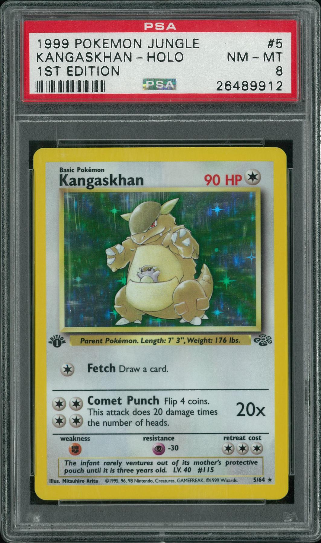 Pokemon Jungle 1st Edition Kangaskhan 5/64 PSA 8