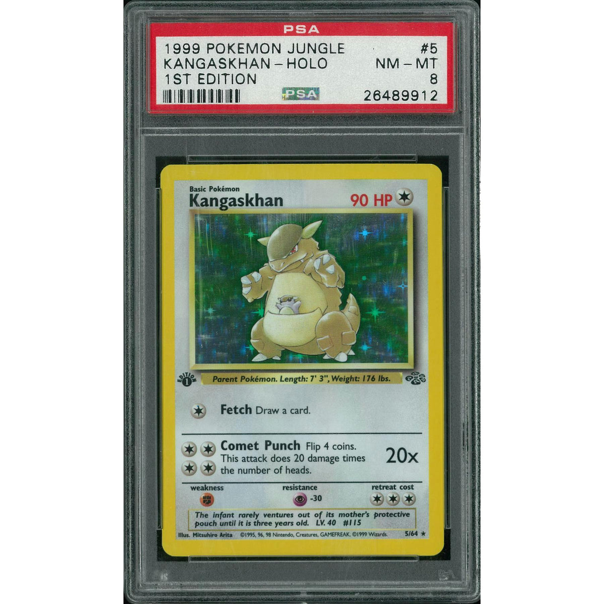 Pokemon Jungle 1st Edition Kangaskhan 5/64 PSA 8