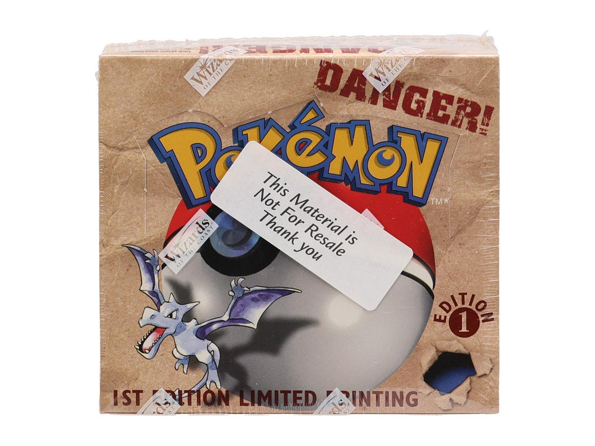 Pokemon Fossil 1st Edition Booster Box WOTC - Vintage Retail Sticker on Shrink