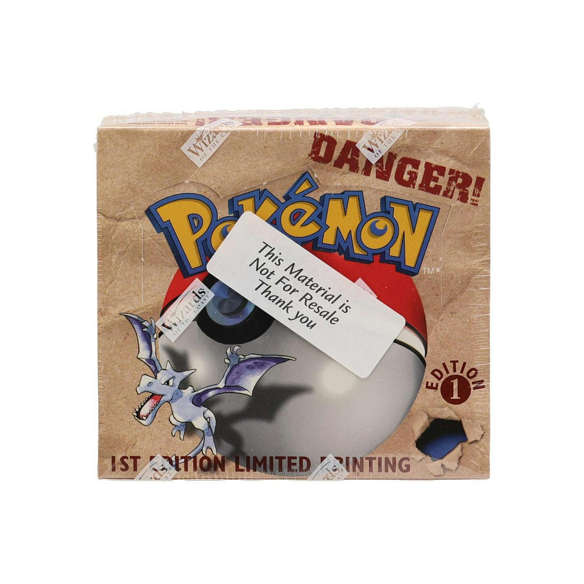 Pokemon Fossil 1st Edition Booster Box WOTC - Vintage Retail Sticker on Shrink