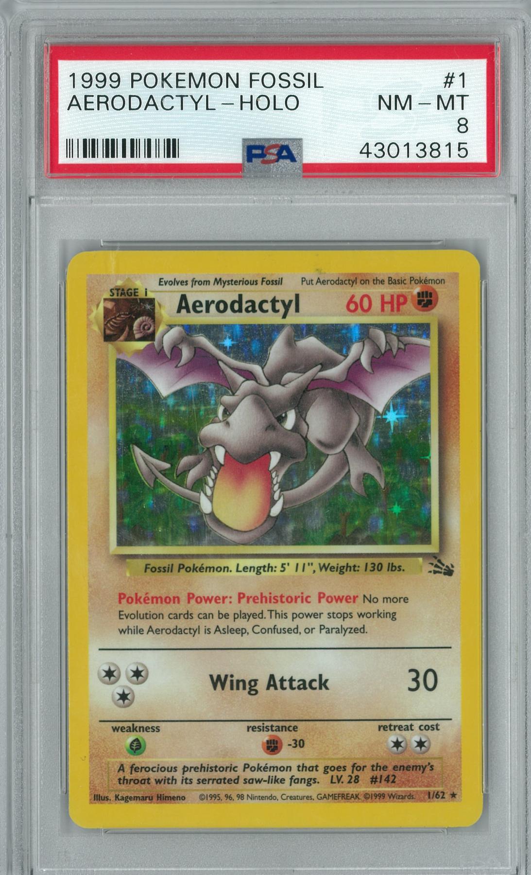Pokemon Fossil Aerodactyl 1/62 PSA 8