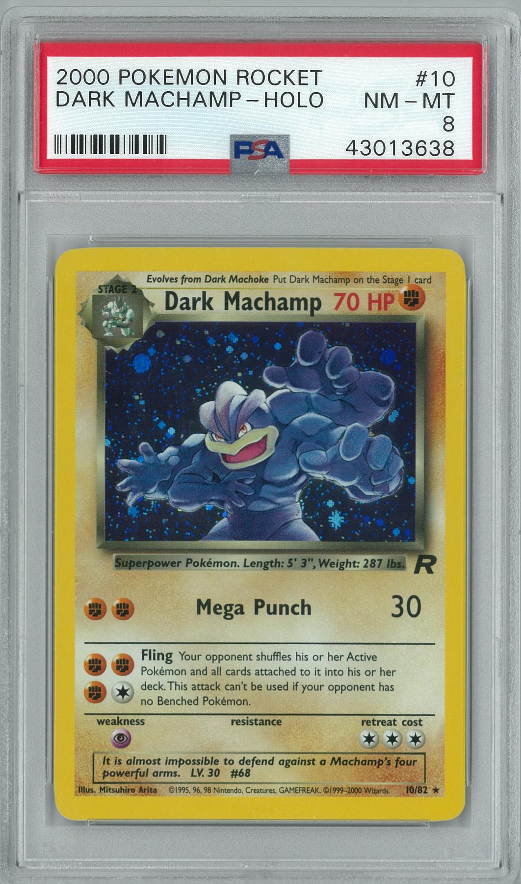 Pokemon Team Rocket Dark Machamp 10/82 PSA 8