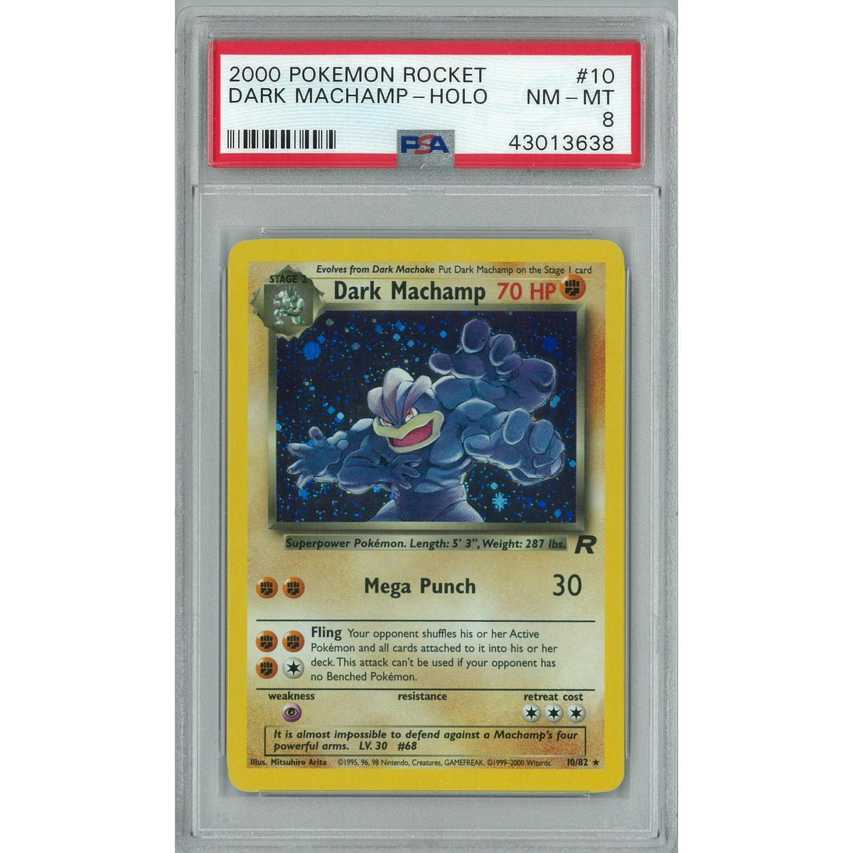 Pokemon Team Rocket Dark Machamp 10/82 PSA 8