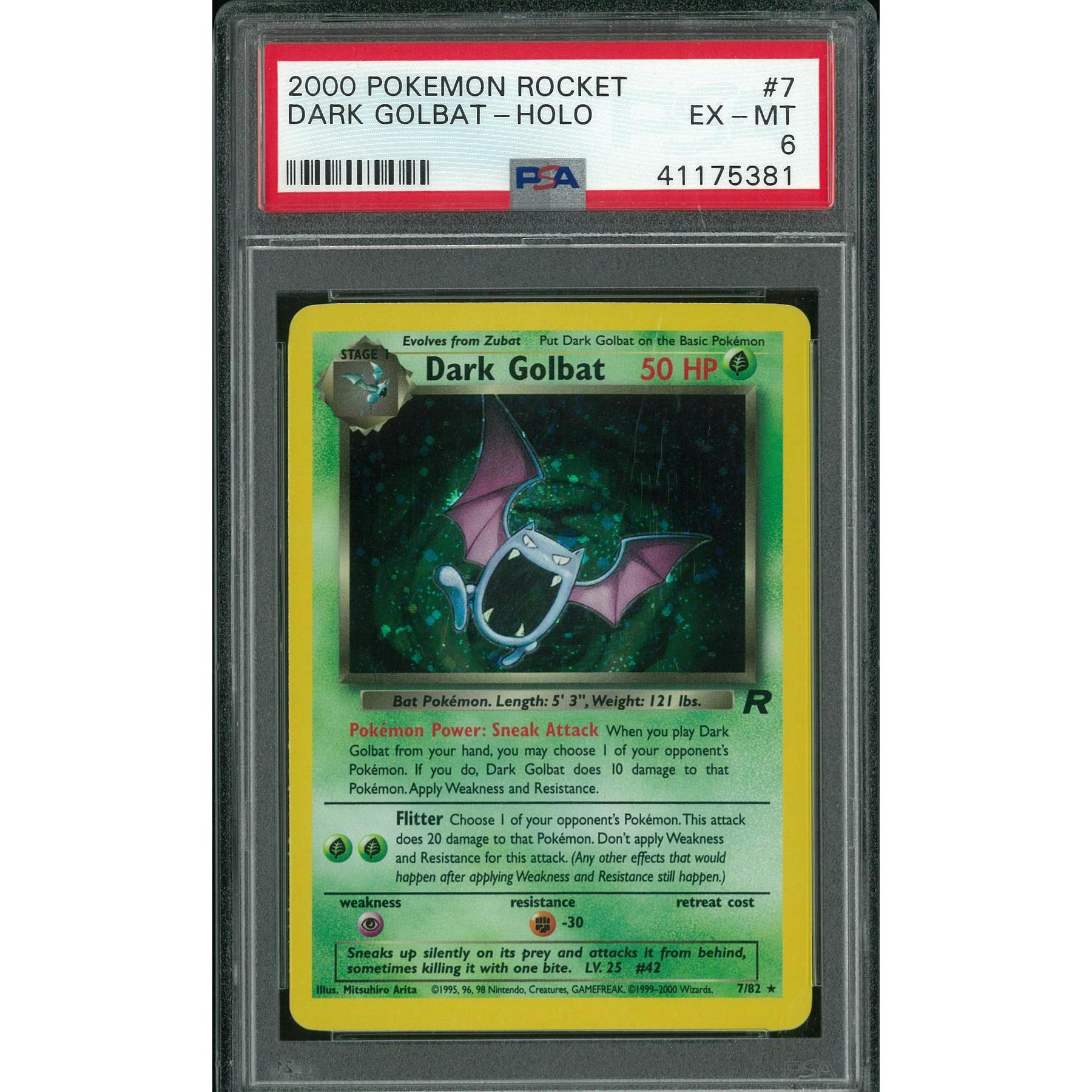 Pokemon Team Rocket Dark Golbat 7/82 PSA 6