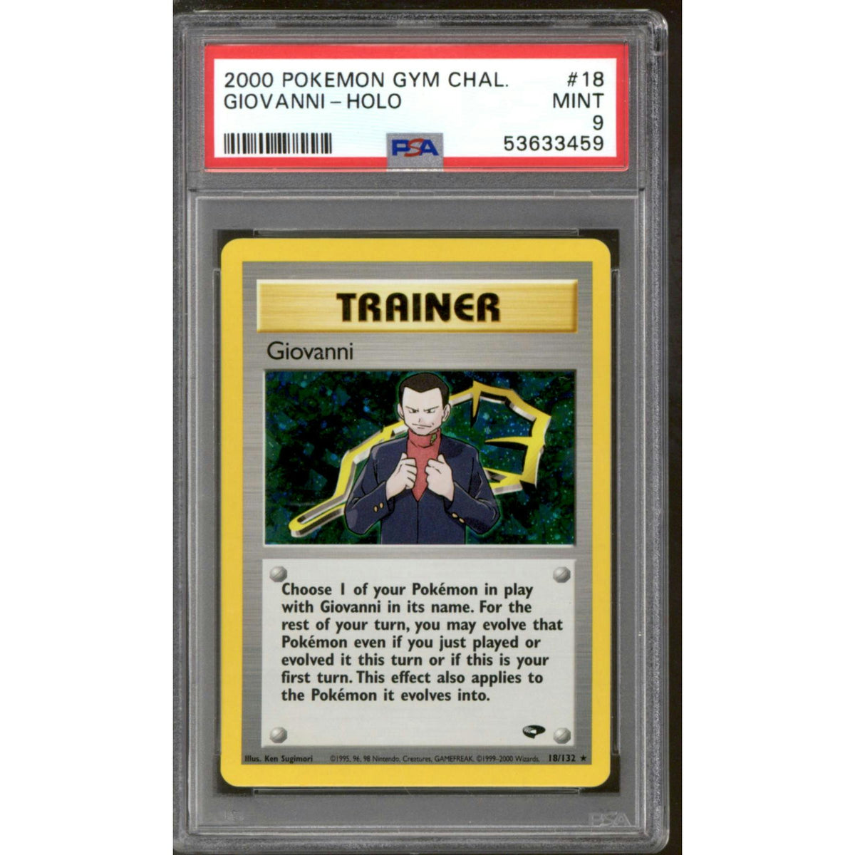 Pokemon Gym Challenge Giovanni 18/132 PSA 9