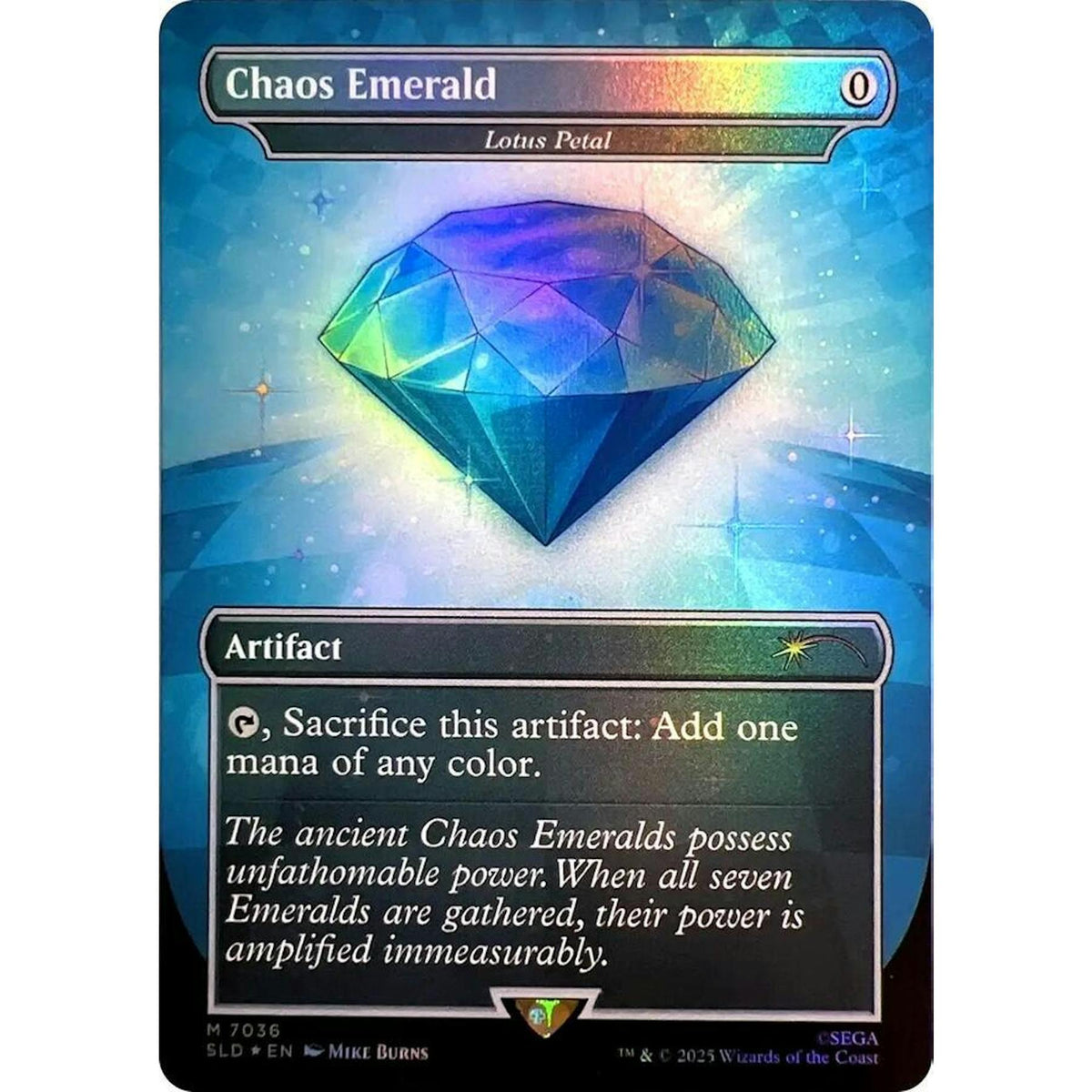 Magic the Gathering Secret Lair Sonic Chaos Emerald 7036 Lotus Petal FOIL NEAR MINT NM