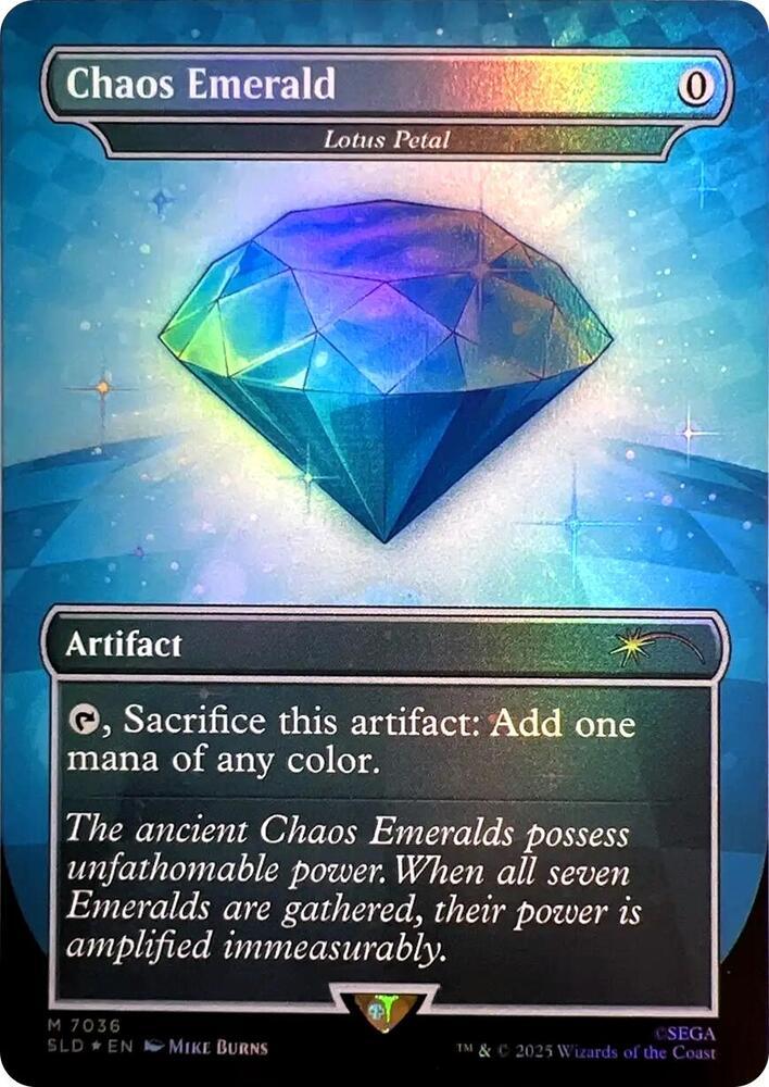 Magic the Gathering Secret Lair Sonic Chaos Emerald 7036 Lotus Petal FOIL NEAR MINT NM