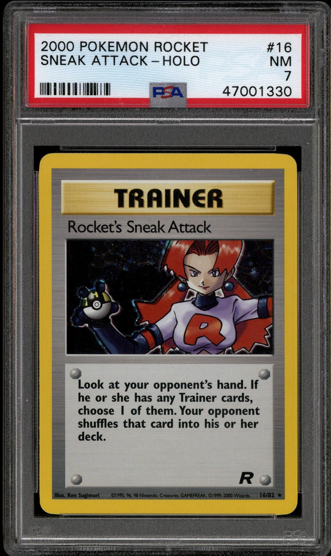 Pokemon Team Rocket Rocket's Sneak Attack 16/82 PSA 7