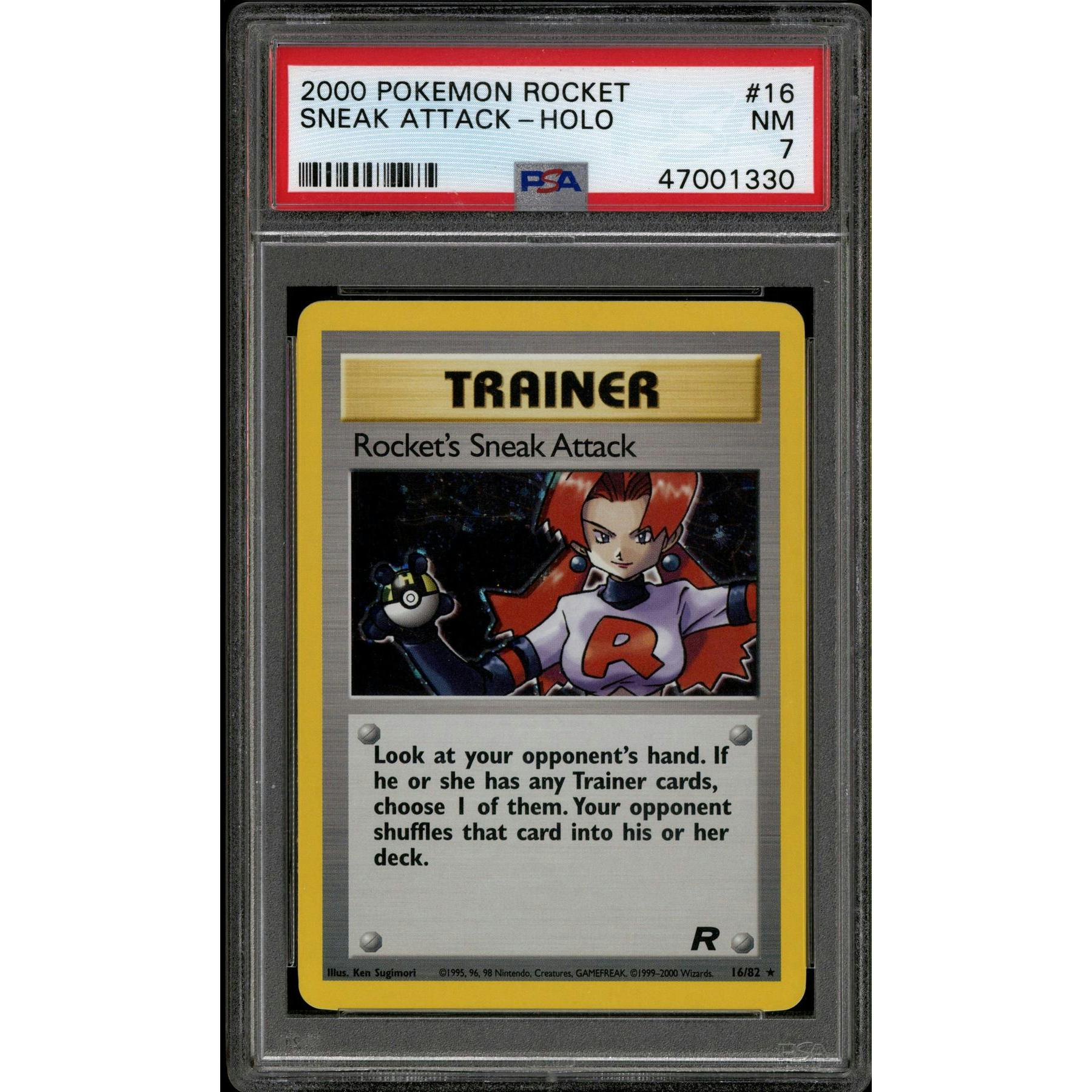 Pokemon Team Rocket Rocket's Sneak Attack 16/82 PSA 7