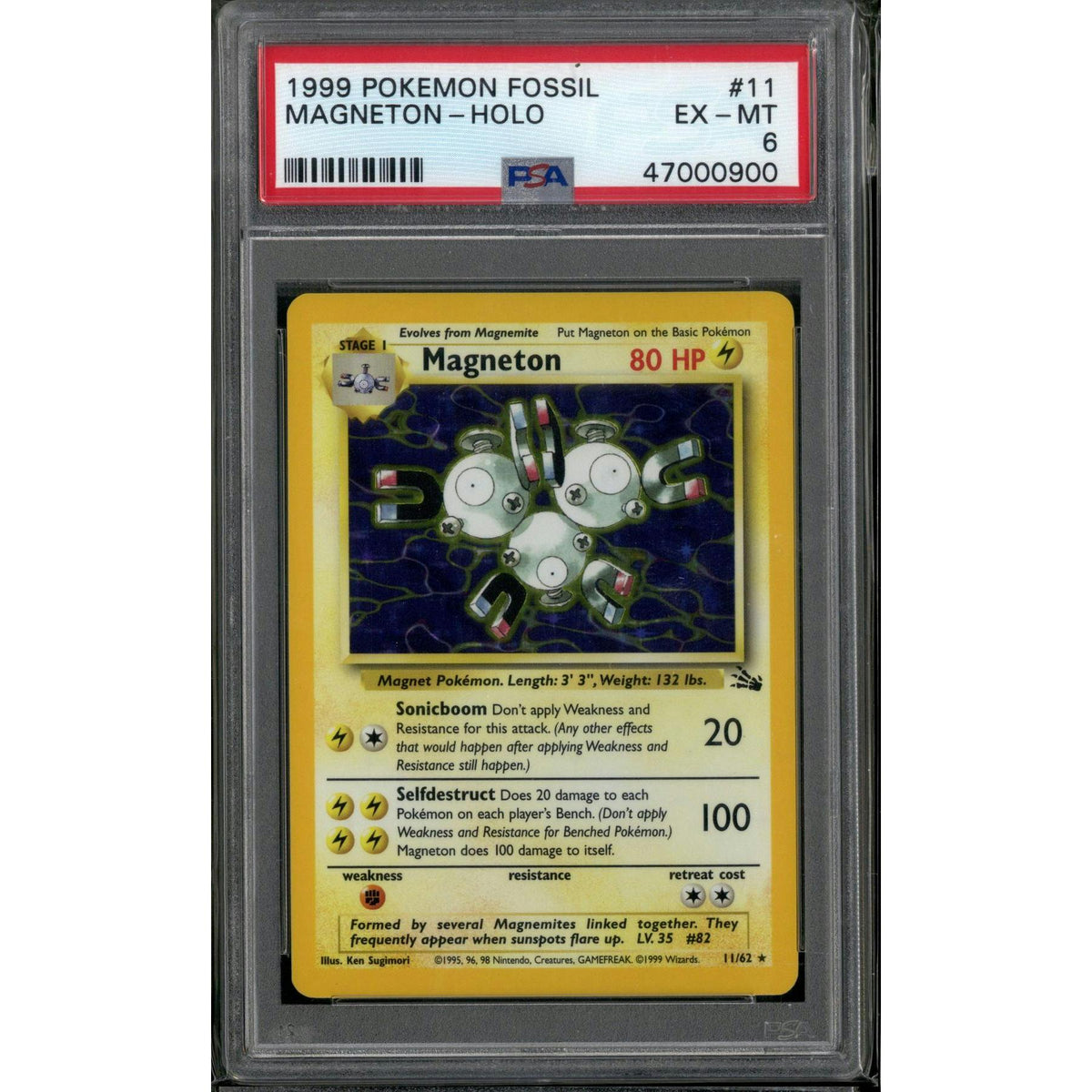 Pokemon Fossil Magneton 11/62 PSA 6