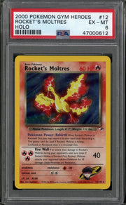 Pokemon Gym Heroes Rocket's Moltres 12/132 PSA 6
