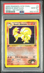 2000 Pokemon Gym Challenge Brock's Ninetales Holo 1st Edition 3/132 PSA 10