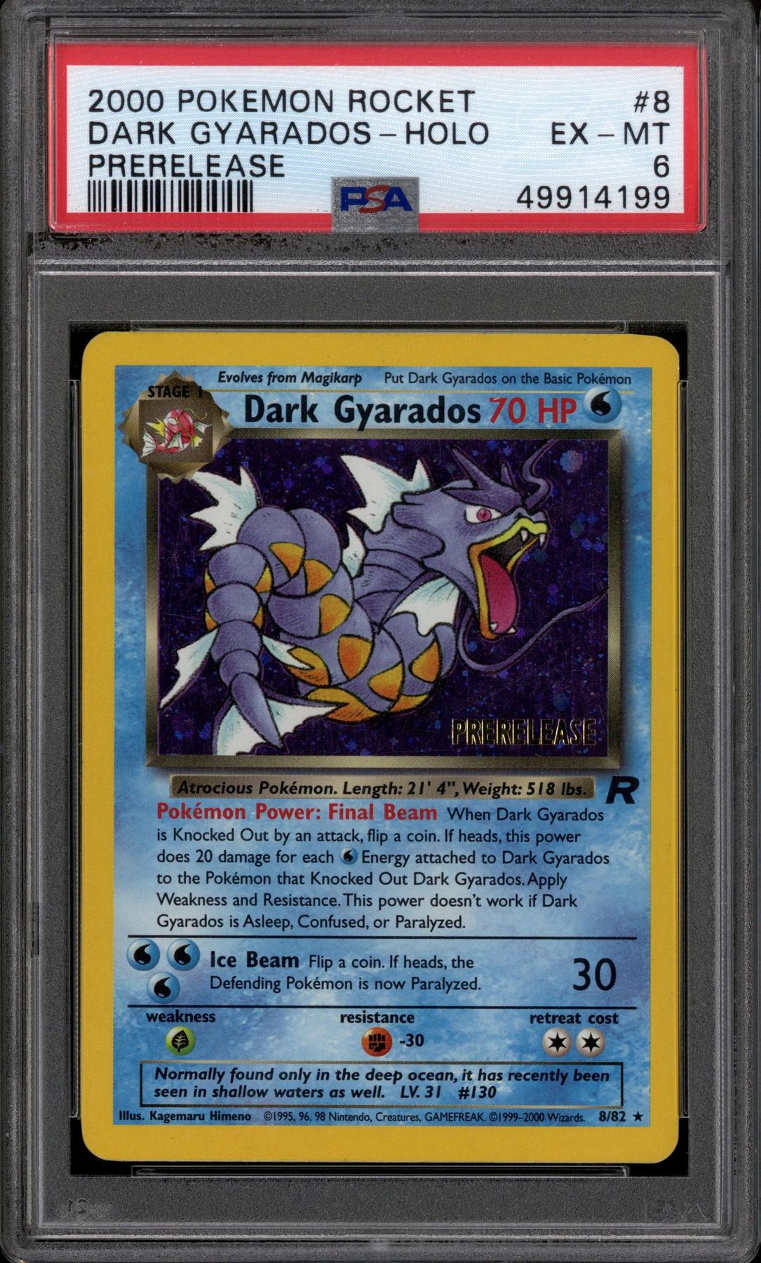 Pokemon Team Rocket Prerelease Dark Gyarados 8/82 PSA 6
