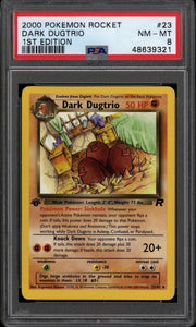 Pokemon Team Rocket 1st Edition Dark Dugtrio 23/82 PSA 8
