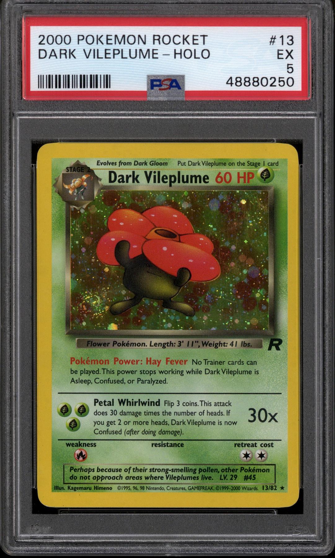 Pokemon Team Rocket Dark Vileplume 13/82 PSA 5