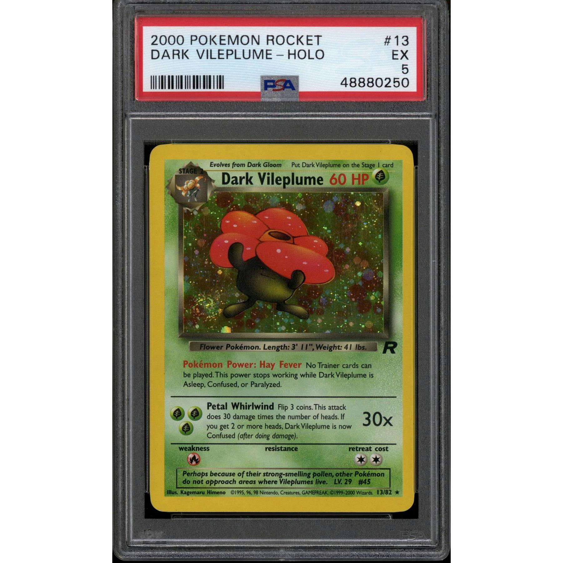 Pokemon Team Rocket Dark Vileplume 13/82 PSA 5