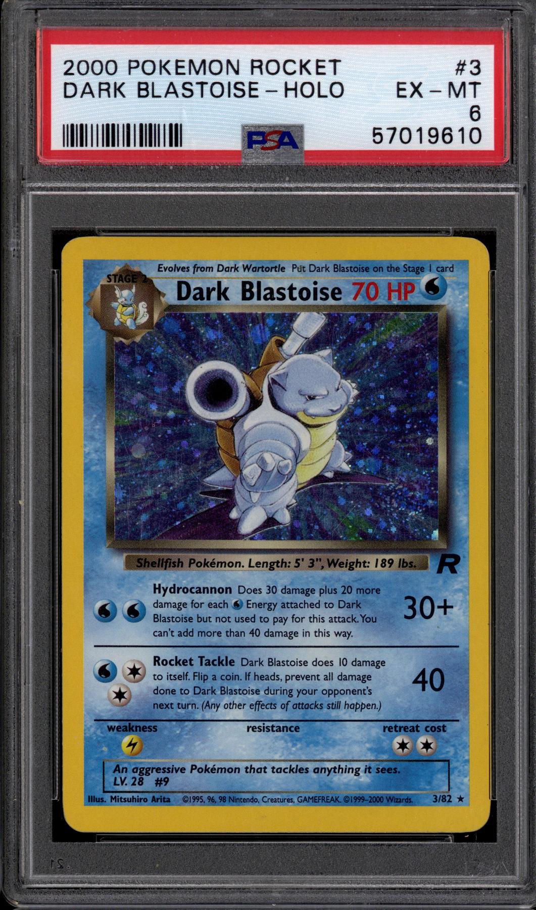 Pokemon Team Rocket Dark Blastoise 3/82 PSA 6