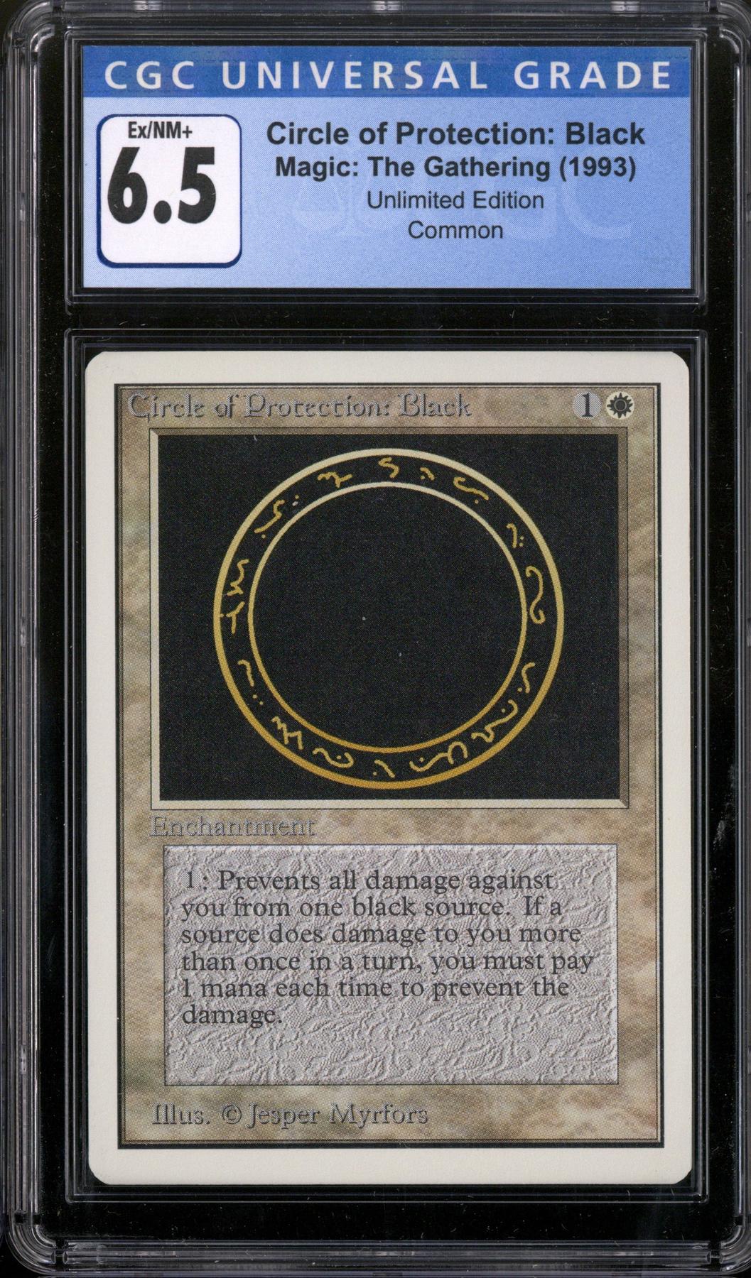 Magic the Gathering Unlimited Circle of Protection: Black CGC 6.5