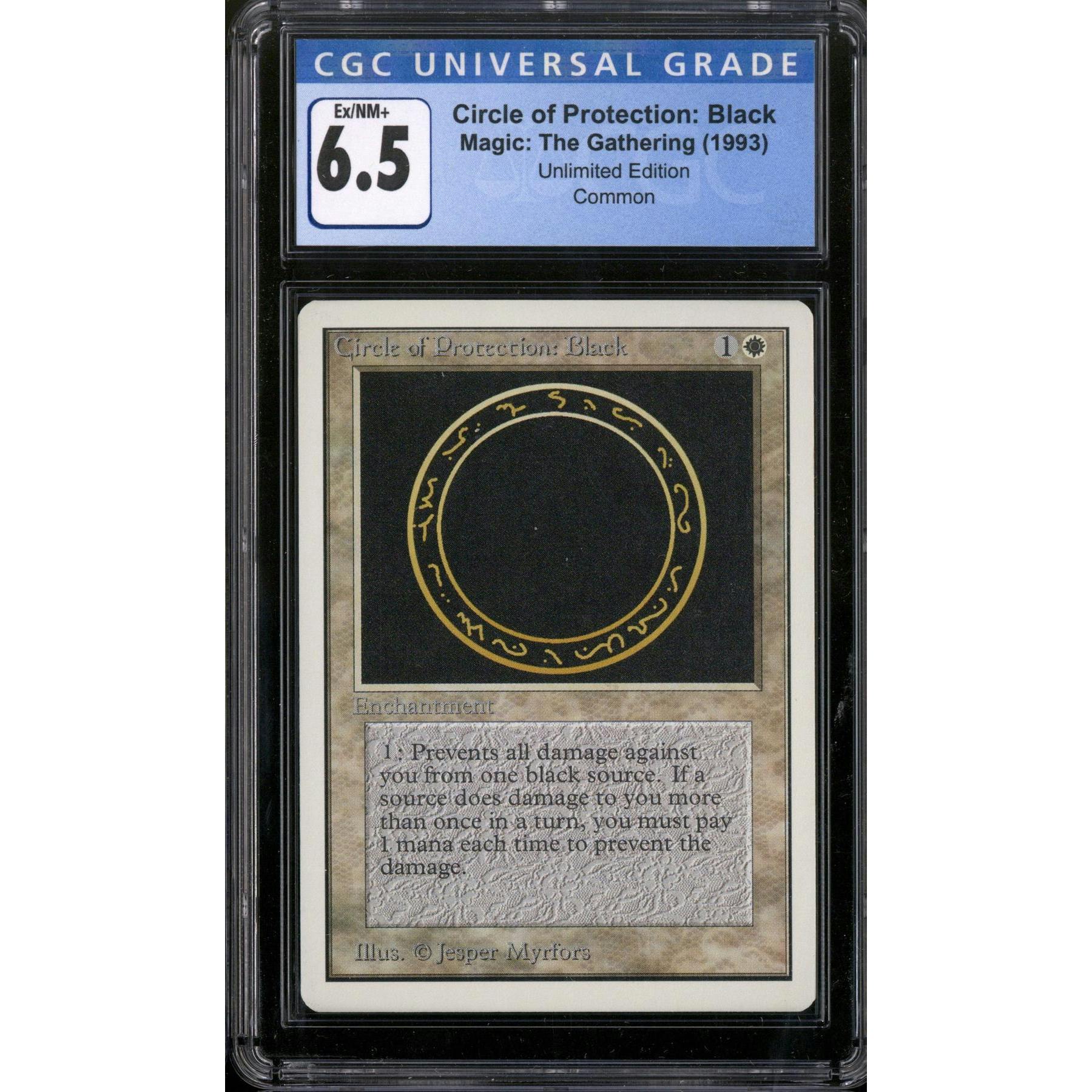 Magic the Gathering Unlimited Circle of Protection: Black CGC 6.5