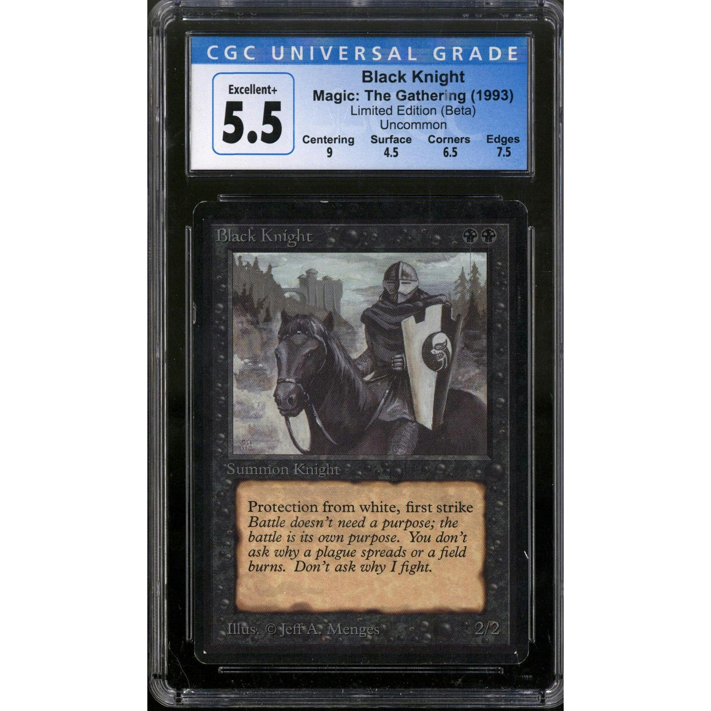 Magic the Gathering Beta Black Knight CGC 5.5 LIGHTLY PLAYED LP