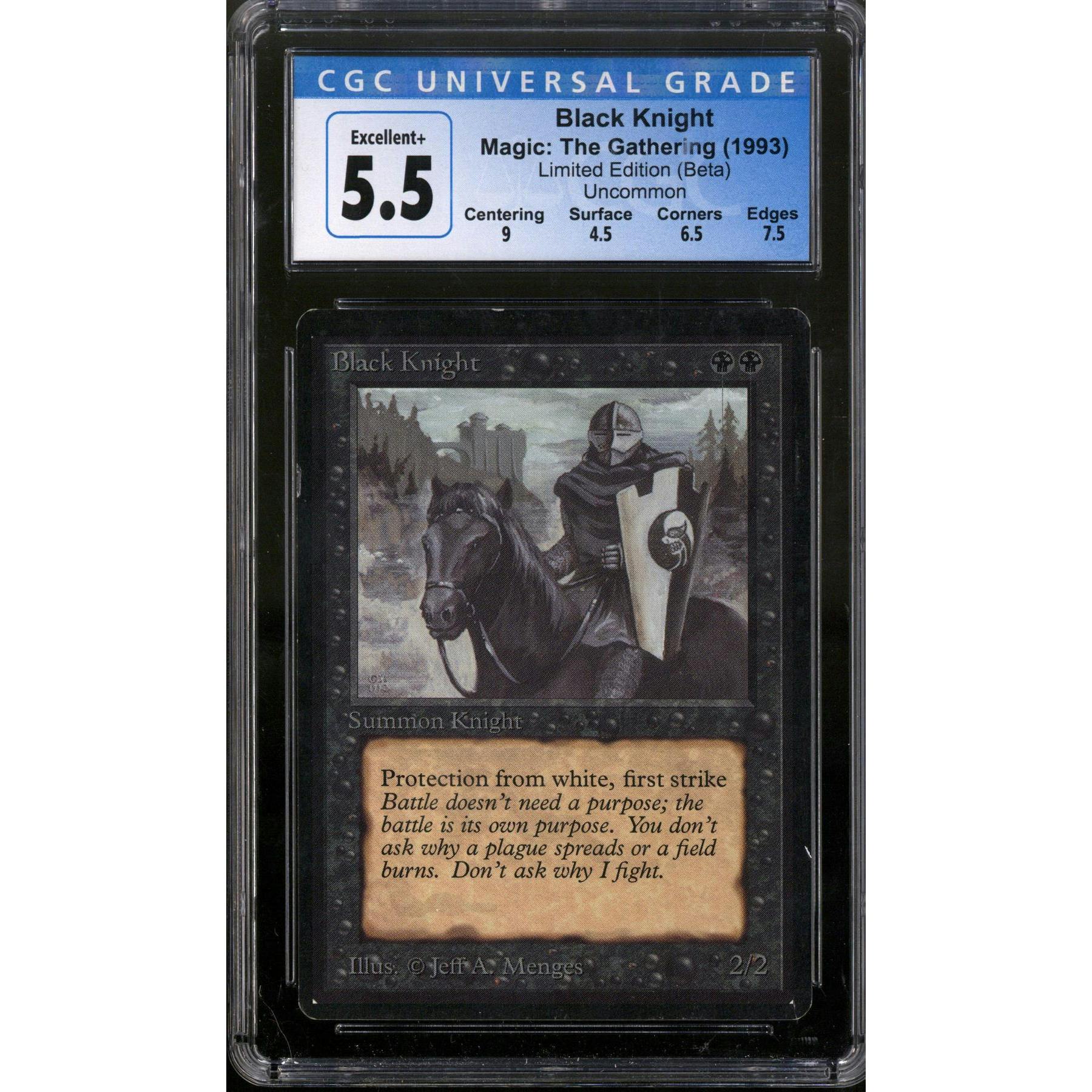Magic the Gathering Beta Black Knight CGC 5.5 LIGHTLY PLAYED LP