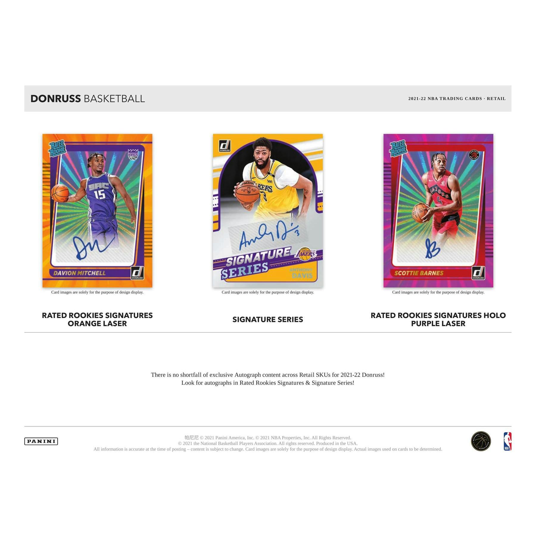 2021/22 Panini Donruss Basketball Blaster Box (Orange and Purple Laser Parallels) (Reed Buy)
