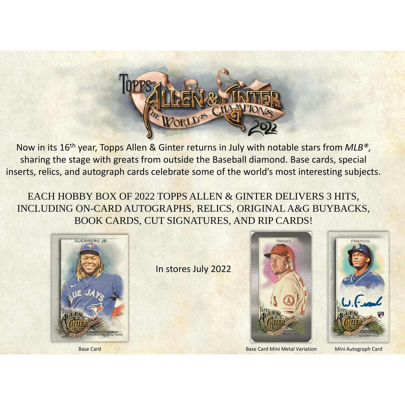2022 Topps Allen & Ginter Baseball Hobby Pack