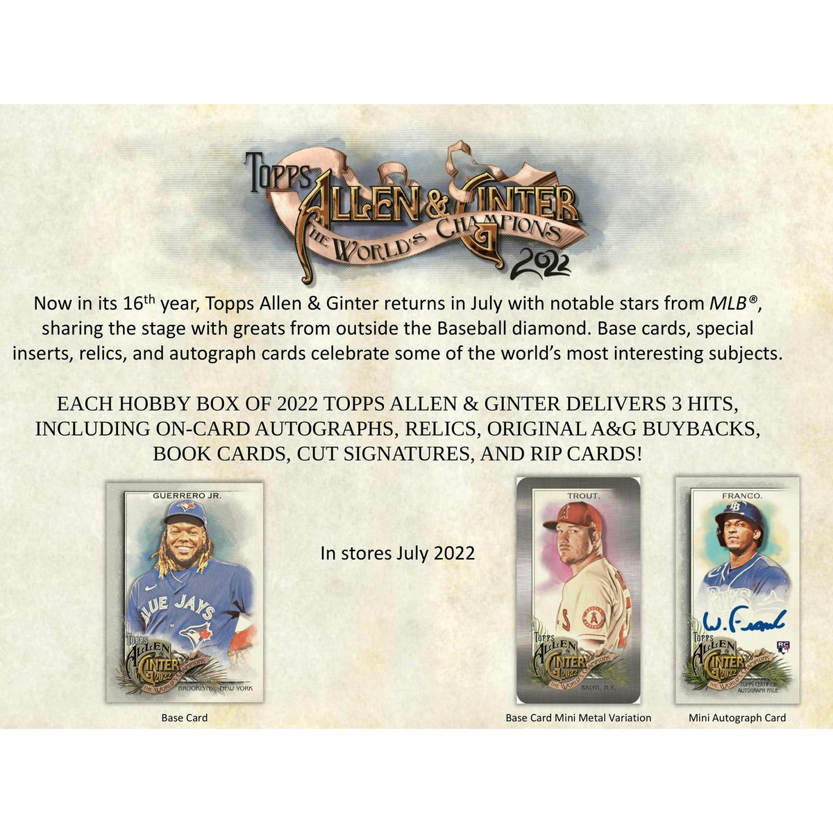 2022 Topps Allen & Ginter Baseball Hobby Pack