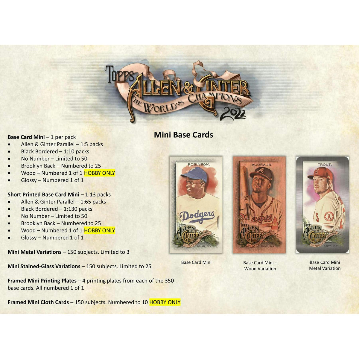 2022 Topps Allen & Ginter Baseball Hobby Box