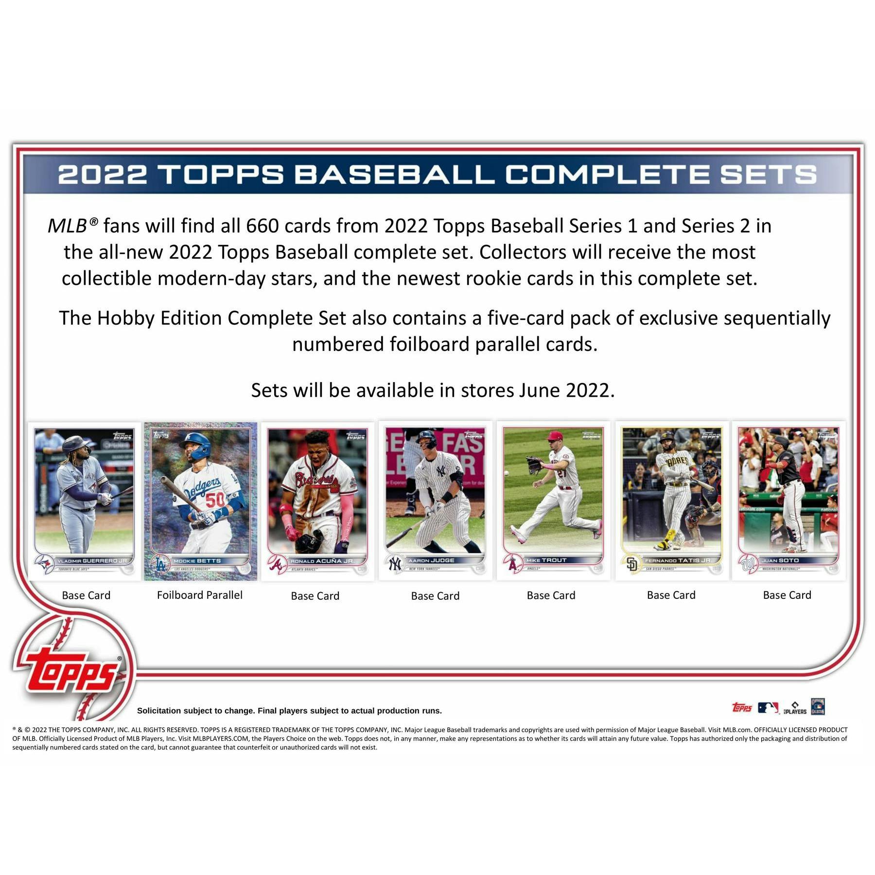 2022 Topps Baseball Hobby Factory Set (Box) (Reed Buy)