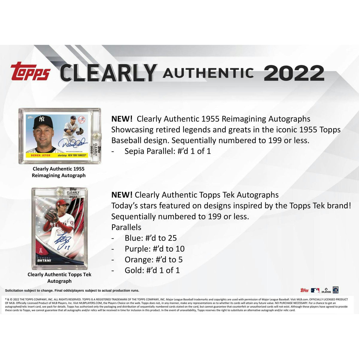2022 Topps Clearly Authentic Baseball Hobby Box